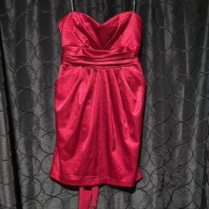 Love Tease Elegant Red Strapless Dress